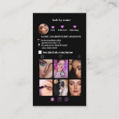 Black Trendy Instagram QR-code Social Media Visitekaartje (Achterkant)