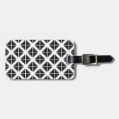 Black Trendy Triangle Pattern Bagagelabel (Voorkant horizontaal)