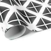 Black Trendy Triangle Pattern Cadeaupapier (Rol Hoek)
