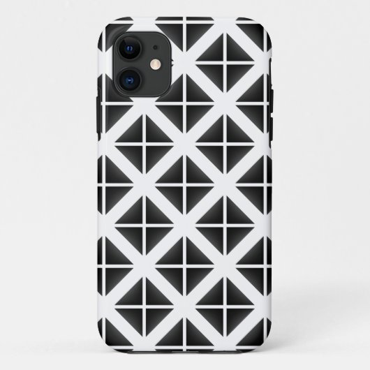 Black Trendy Triangle Pattern Case-Mate iPhone Case (Achterkant)
