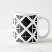 Black Trendy Triangle Pattern Grote Koffiekop (Rechts)