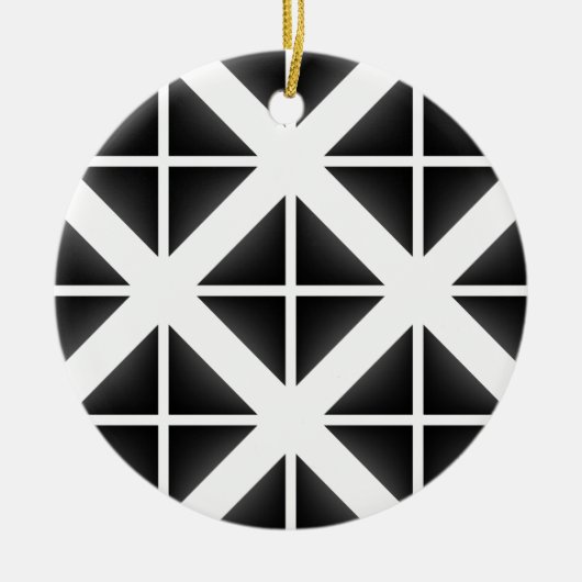 Black Trendy Triangle Pattern Keramisch Ornament (Voorkant)