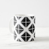 Black Trendy Triangle Pattern Koffiemok (Voorkant links)
