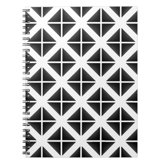 Black Trendy Triangle Pattern Notitieboek (Voorkant)