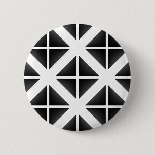 Black Trendy Triangle Pattern Ronde Button 5,7 Cm