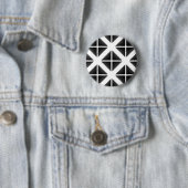 Black Trendy Triangle Pattern Ronde Button 5,7 Cm (In situ)