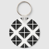 Black Trendy Triangle Pattern Sleutelhanger (Voorkant)