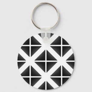 Black Trendy Triangle Pattern Sleutelhanger