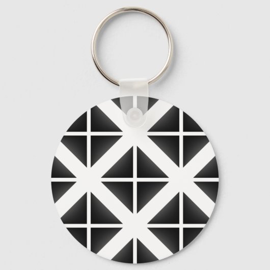 Black Trendy Triangle Pattern Sleutelhanger (Voorkant)
