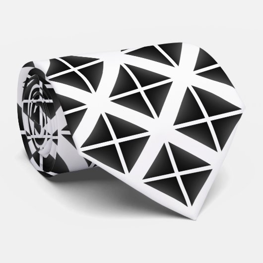 Black Trendy Triangle Pattern Stropdas (Opgerold)