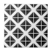 Black Trendy Triangle Pattern Tegeltje (Voorkant)