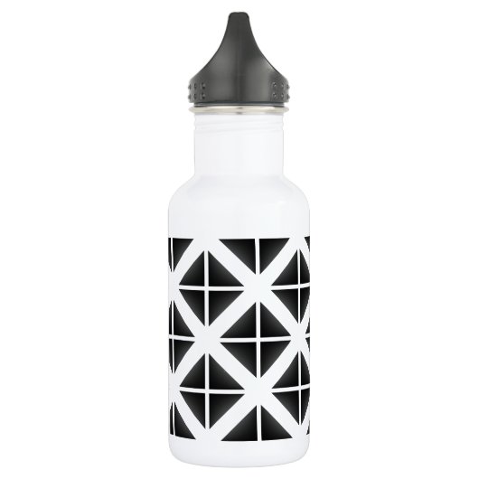 Black Trendy Triangle Pattern Waterfles (Links)