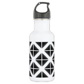 Black Trendy Triangle Pattern Waterfles (Voorkant)