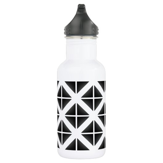 Black Trendy Triangle Pattern Waterfles (Rechts)