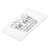 Black Trendy Typografie Save the Date Magnet Magneet (Linkerzijde)