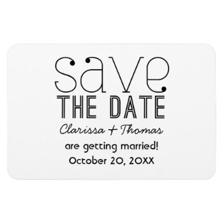 Black Trendy Typografie Save the Date Magnet Magneet