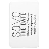 Black Trendy Typografie Save the Date Magnet Magneet (Verticaal)