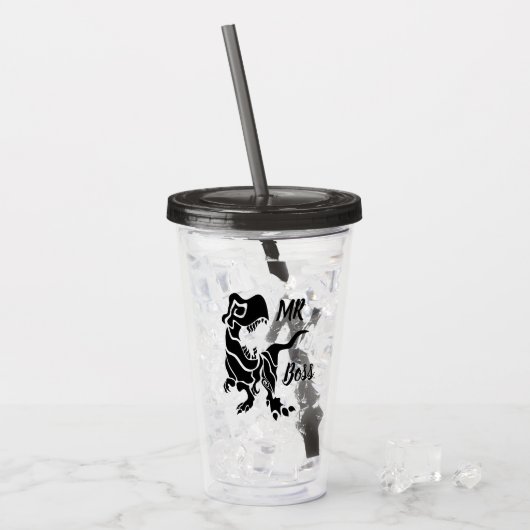 Black Trex de baas Dino Acryl Drinkbeker (Voorkant ijs)