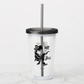 Black Trex de baas Dino Acryl Drinkbeker (Voorkant)