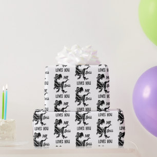 Black Trex de baas Dino Cadeaupapier