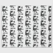 Black Trex de baas Dino Cadeaupapier (Vlak)