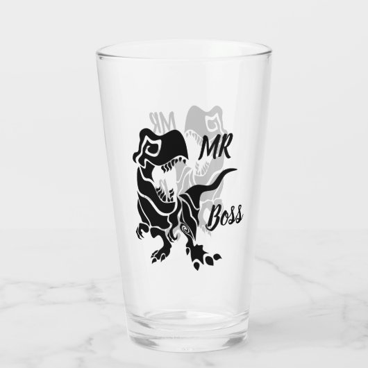 Black Trex de baas Dino Glas (Achterkant)