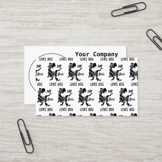 Black Trex de baas Dino Visitekaartje (Voorkant / Achterkant in situ)