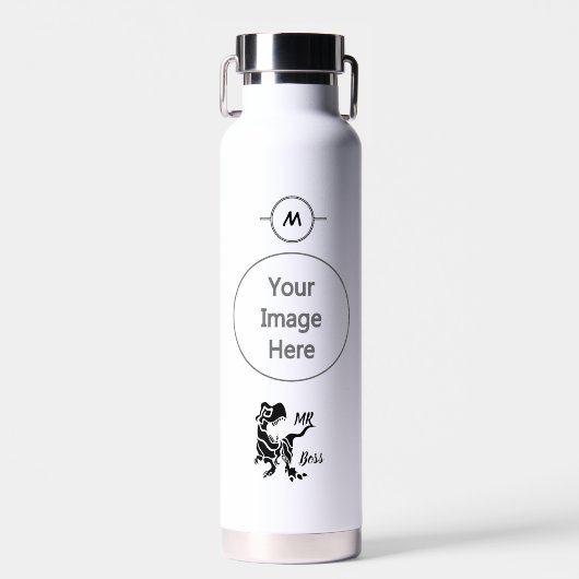 Black Trex de baas Dino Waterfles (Voorkant)