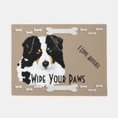 Black Tri Aussie & Dog Botten Doormat Deurmat (Voorkant)