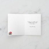 Black Tri Christmas Puppy in a Santa Hat Note Card Feestdagen Kaart (Binnen)