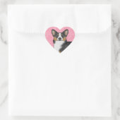 Black Tri Pembroke Welsh Corgi Love Hearts Pink Hart Sticker (Tas)