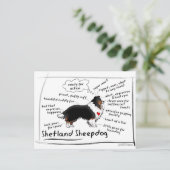 Black tri Sheltie Briefkaart (Staand voorkant)