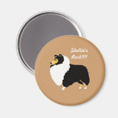 Black Tri Shetland Sheepdogs Rock!!! Magneet (Voorkant / Achterkant)