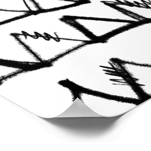 Black Triangles Gold Glitter Monogram Poster (Hoek)