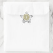 Black Triangles Gold Glitter Monogram Ster Sticker (Tas)