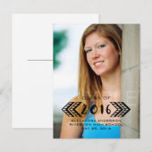 Black Tribal Aztec Photo Afstuderen Briefkaart (Voorkant / Achterkant)