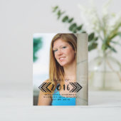 Black Tribal Aztec Photo Afstuderen Briefkaart (Staand voorkant)