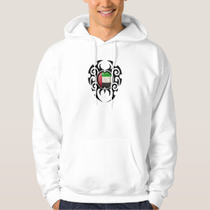 Black Tribal Cracked United Arab Emirates Flag Hoodie