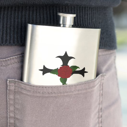 Black Tribal Cross-fles Heupfles (Voorbeeld)