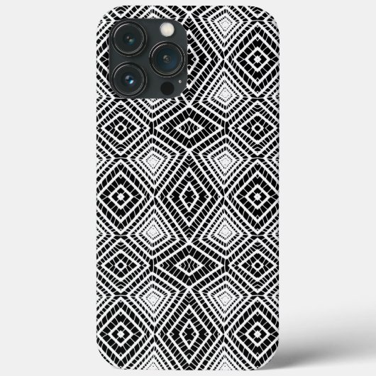Black Tribal Diamonds Mud Cloth African Pattern Case-Mate iPhone Case (Achterkant)