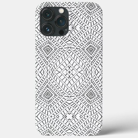 Black Tribal Diamonds Mud Cloth African Pattern Case-Mate iPhone Case (Achterkant)