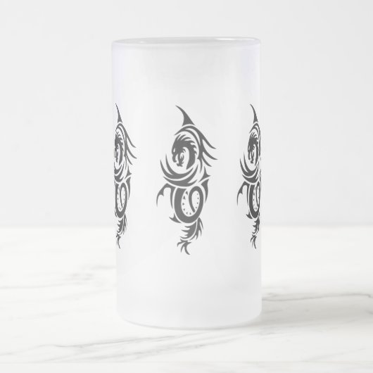 Black Tribal Dragon Matglas Bierpul (Center)