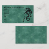 Black Tribal Dragon op groen Visitekaartje (Voorkant / Achterkant)