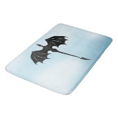 Black Tribal Flight Dragon Fantasy Blue Sky Badmat (Gekanteld)