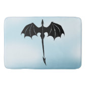 Black Tribal Flight Dragon Fantasy Blue Sky Badmat (Voorkant)
