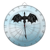 Black Tribal Flight Dragon Fantasy Blue Sky Dartbord (Voorkant)
