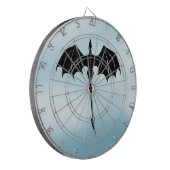 Black Tribal Flight Dragon Fantasy Blue Sky Dartbord (Voorkant Links)