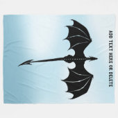 Black Tribal Flight Dragon Fantasy Blue Sky Fleece Deken (Voorkant (Horizontaal))