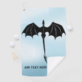 Black Tribal Flight Dragon Fantasy Blue Sky Golfhanddoek (Insitu)