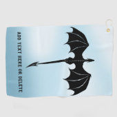 Black Tribal Flight Dragon Fantasy Blue Sky Golfhanddoek (Horizontaal)